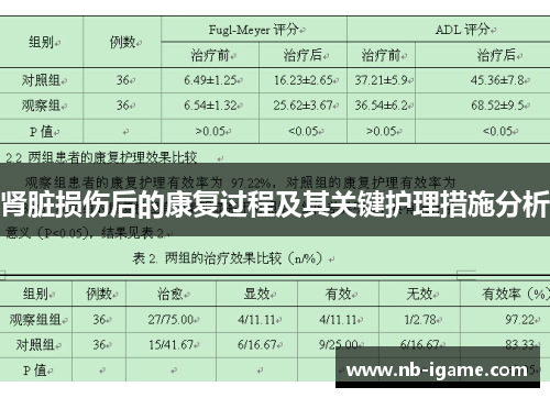 肾脏损伤后的康复过程及其关键护理措施分析